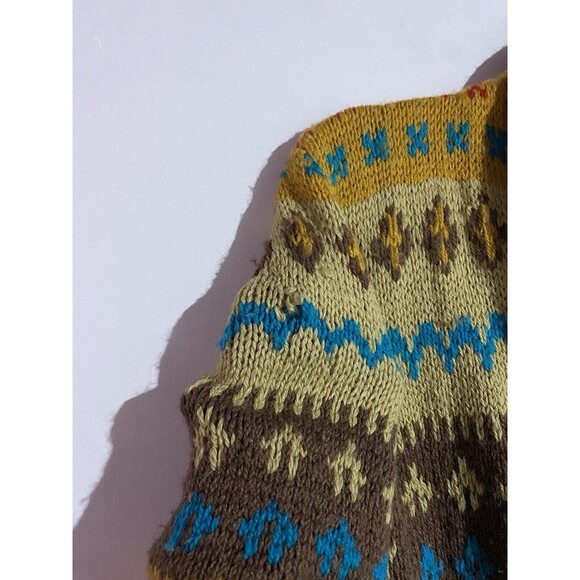 Vtg Cardigan Sweater M Brown Wool 70s Western Fall Bohemian Aztec Cabincore - Picture 4 of 14